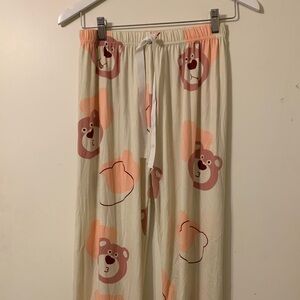 Pajamas with Bear Print - Cream and Pink